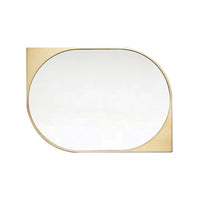 Asymmetrical Mirror Decorative Mirror with Gold Frame Modern for Living Room