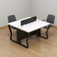 Large Workspace Face to Face Office Desk Modern Design Two Person Desk Thickened Desktop Double Workstation Long-Lasting Steel Frame for Startups, Coworking Space, Call Center