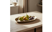 Oval Decorative Tray Multifunctional Decorative Aluminum Tray Handcrafted Home Decor for Tabletop