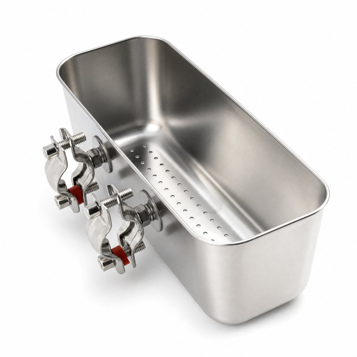 Boat Fishing Lure Bowl Marine-Grade Stainless Steel Railing Accessory Lure Container Box Drainable for Anglers