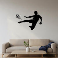 Black Outline Football Player Sticker Self Soccer Player Wall Decal Easy to Apply Peel and Soccer Decal for Children, Kids, Bedroom, Nursery