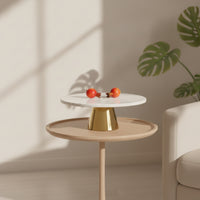 Round Tray with Pedestal Base Low-Height Fruit Plate with Metal Base Elegant Pedestal Fruit Tray Luxury for Coffee Table