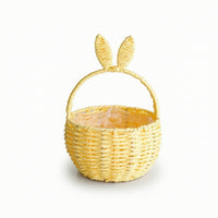 Safe Woven Basket with Liner Cute Rabbit Ear Basket Natural Sturdy for Table Decor