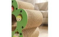 Multi-Functional Cat Scratcher House Feline Habitat Includes Jingling Toy Ball Toys Interactive Cat Toy with Balls Stable Structure for Cats, Kittens, Indoor