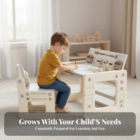 Adjustable Block-Building Table Ergonomic Design two-sidedSurface Play Table with Storage Multi-Functional Safe Rounded Edges