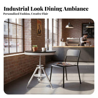 Sturdy Construction Wrought Iron Table and Chair Wear-Resistant Industrial Design Dining Set High-Temperature Baked Paint Industrial Dining Set Rust-Proof for Homeowners, Apartment Dwellers, Couples, Milk Tea Shop, Small Eatery, Reception Area