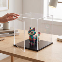 Acrylic Display Case with Door for Collectibles, Model Cars, and Figures - Dustproof Storage Box