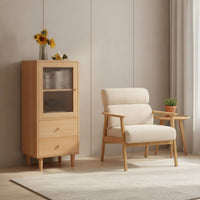 Cabinet with Drawers and Shelves Retro-Hardwood Cabinet Cabinet with Drawers Ribbed Cupboard for Apartment Dwellers, Living Room, Small Apartments