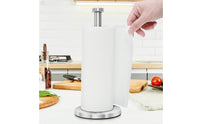 Single-Handed Tear Stainless Steel Kitchen Roll Holder Weighted Base Household Storage Modern Design for Restaurant, Bathroom