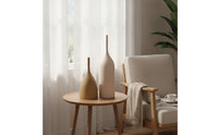 2 Pieces Brushed Vase with Slender Neck Matte Ceramic Vase Tall Flower Holder Minimalist for Home Decorators, Minimalists, Shelf, Living Room, Entryway, Bedroom