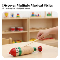 musical education approach Compatible Croaking Frog Guiro Early Music Education Croaking Frog Rasp touch Stimulation Percussion Instrument hardwood Wood Carving for Children, Preschoolers, Kindergarten, Daycare center, Classroom, Playroom