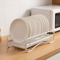 Drawer-Type Dish Drying Rack, Dish Drainer, Carbon Steel, Powder Coating, White, For Small Kitchens, Single Living, 20x10cm