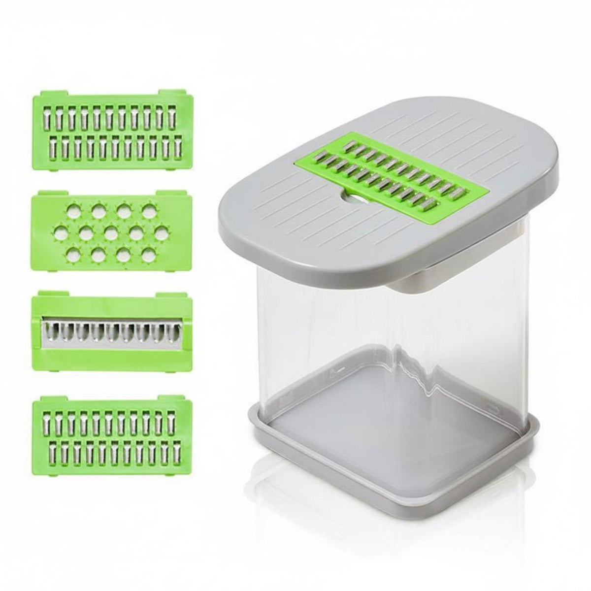 Simple Operation Multi-Function Vegetable Cutter Easy to Clean Potato Grater Box Stainless Steel Blades Kitchen Tool Detachable Design for Home Cooking