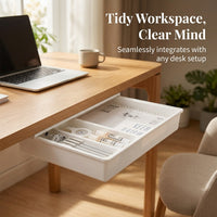 Desk Storage Drawer Organizer with Movable Divider, Self Under Drawers for Office Slide Out Tray for Workspace Organization