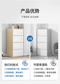 家用收纳柜子储物柜防尘书柜带门书架置物架落地客厅角边柜展示柜 【升级加深30cm带护栏】雨丝银橡木色6层★全后背板