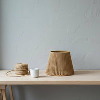 DIY Friendly Woven Paper Rope Lampshade Vintage Inspired Paper Rope Lamp Shade Easy Installation Japanese Design Lamp Cover Sturdy Metal Frame for Crafters