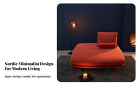 double-purposeUse Backless Double-Sided Sofa Space-Saving Upholstered Seating Minimalist Design Daybed Creative idea for Apartment Dwellers, Homeowners, Living Room, Bedroom, Lounge Area, Entryway