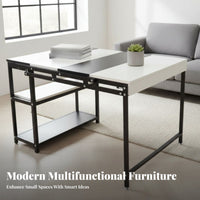 Space-Saving transformable vertical surface Cabinet Desk Foldable Design Folding Table Multi-Functional Household Furniture Integrated Storage for Apartment Dwellers, Students, Home Office Workers, Small areas, Dorm Room, Bedroom