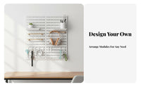 Pegboard Panel Kit no tools required Installation Perforated Panel Organizer DIY combination surfaceMounted Storage for Hobbyists, Bathroom, Study Room, Workshop