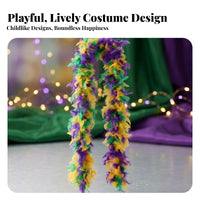 Feathered Multicolor Feather Boa Long Soft Luxurious Boa for Cosplay, Stage Performance, Dance, Carnival Costumes