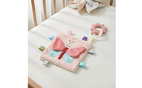 Soothes Gums Infant Soother Teether Toy Multi-Sensory Experience Baby Taggie Blanket Develops Fine Movement Skills for Teething Babies