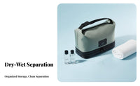 Portable Wet Dry Separation Travel Bag Organized Compartments Men's Travel Toiletry Bag Multiple Pockets for Travelers, Business Trip, Gym