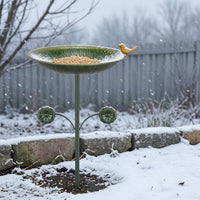 Garden Hook Birdbath Flower-Shaped Leaf Basin Birdbath Decorative Design