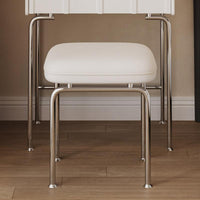Modern Minimalist Design Cushioned Metal Frame Stool Retro Design Vanity Seat Compact Size Household Furniture Sturdy for Makeup Enthusiasts, Homeowners, Dressing Room, Walk-in Closet, Entryway, Bathroom