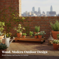 Rolling Ladder Plant Shelf Tiered Design Wheeled Pot Stand Featuring Casters Display Rack for Householders, Apartment Dwellers, Balcony, Living Room