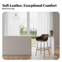 Retro Design Upholstered Metal Frame Stool factory design Bar Chair Nordic Inspired Seating Furniture Soft Padded Seat for Homeowners, Restaurant Owners, Adults, Cafe, Kitchen, Bistro, Lounge
