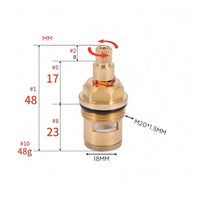 Faucet Valve Cartridge Brass Ceramic Disc Cartridge Faucet Valve Core Sturdy Wear Resistant for Plumbers, Plumbing Maintenance
