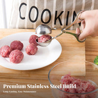 Meatball Maker Easy to Clean Stainless Steel Meatball Ladle DIY Tool Stainless Steel Baller for Cooking Enthusiasts, Parents, Meal Prep, BBQ, Cooking