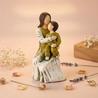 Art Craft Family Resin Figurine Sentimental Gift Mother and Child Figurine Hand-Painted Mother Child Ornament Stable Base