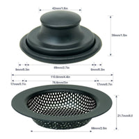 Black Sink Basket Strainer Rustproof Plumbing Hardware Rust-Resistant