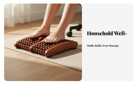 Beaded Foot Solid Wood Construction Wooden Foot Roller Personal Care Item for Elderly, Office Workers, Under Desk