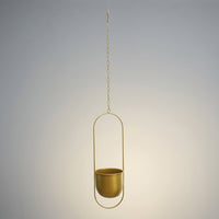 Home Decoration Plant Pots for Indoor Plants, Gold Metal Planter Hanging Basket with Chain, Smooth Wall Planter, Water Saving Hanging Plant
