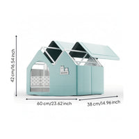 Insulated Cat House Indoor Cooling Cat House Dog Bed with Cooling Layers Enclosed for Cats, Living Room, Bedroom