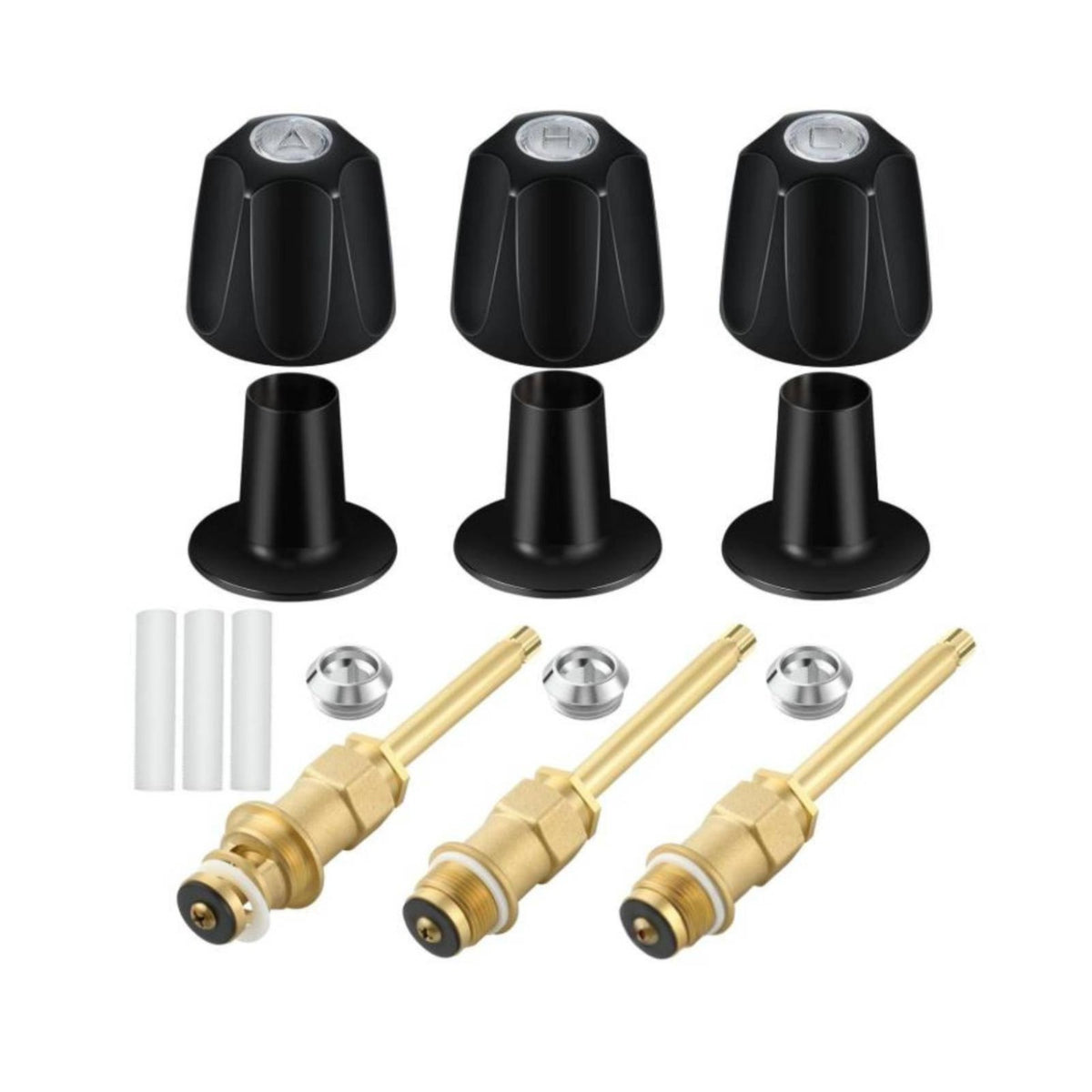 Three Handle Faucet Rebuild Kit Easy to Install Faucet Rebuild Trim Set Reliable Performance Washroom Hardware for Repair