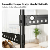 Drilldrill-less Installation Floor-to-Ceiling Tension Pole Rack No Tools Required Tension Pole Clothes Tree Space-Saving Garment Stand Adjustable Height for Renters, Apartment Dwellers, Students, Balcony, Bedroom, Laundry Room