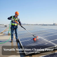 Photovoltaic Panel Cleaning Tool Scratch Filament S Photovoltaic Panel Cleaning Brush Adjustable Angle Head Water-Fed Pole Brush for Homeowners