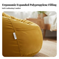 Comfortable Bean Bag Chair Supportive Backrest Bean Bag Sofa Collapse-Resistant Soft Seating Skin-Friendly for Adults, Students, Teens, Bedroom, Balcony, Living Room, Reading Nook