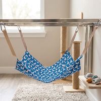 Hanging Cat Bed in Linen, Cartoon Pattern Hanging Nest for Pet Cage, 47x47cm Breathable Cat Bed, Soft Cat Hanging Nest Accessories