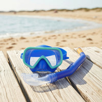 Kids Snorkel Set with Adjustable Strap Clear-Lens Water Sport Equipment for Pool