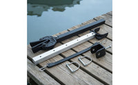 Folding Boat Motor Mount with Strap Rigid Outboard Motor Bracket Adjustable Heavy-Duty for Dinghies