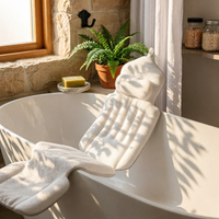 Anti-Slip Bath Cushion Segmented Bathtub Headrest Quick Drying for Soaking