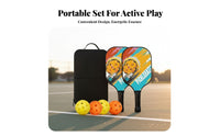 7 Pieces Fiberglass Pickleball Paddles Lightweight Fiberglass Pickleball Racket Kit Anti-Slip Grip Large Sweet Area for Outdoor