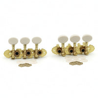 Six-String Guitar Tuning Pegs Tuner Assembly Compatible Visible-Gear Guitar Tuning Machines with Two-holeHole Shafts Hardware for Luthier