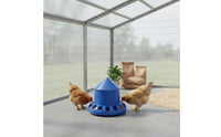 Shielded Lid Automatic Poultry Feeder Easy to Clean Anti-Waste Chicken Feeder Flexible Installation for Chickens, Ducks, Outdoor, Backyard