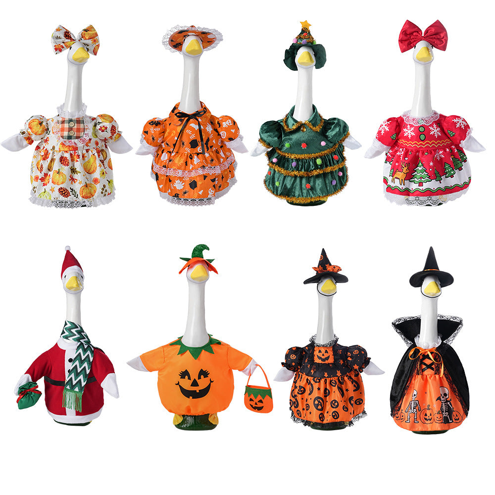 23-Inch Festive Porch Goose Cover for Christmas, Halloween, and Thanksgiving