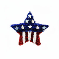 Shiny Patriotic Tinsel Decoration Glitter Patriotic Tinsel Garland Easy to Hang Red White Blue Twist Garland Flexible Wire for Independence Day
